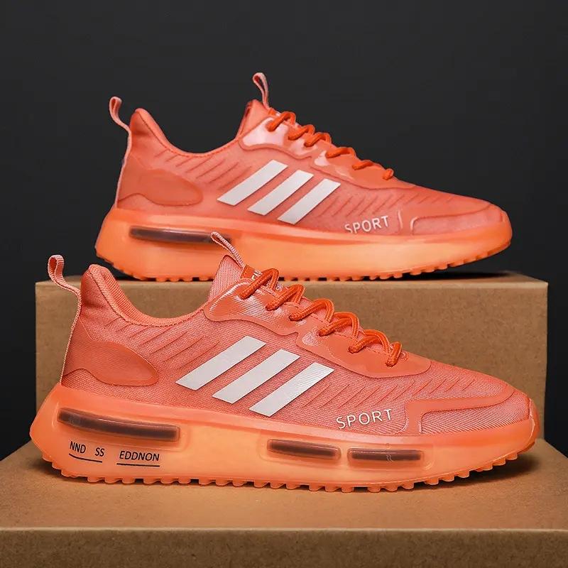 

Мужская обувь, новая весенняя мужская дышащая сетчатая прозрачная подошва, модная повседневная обувь на шнуровке, спортивная обувь для бега 39