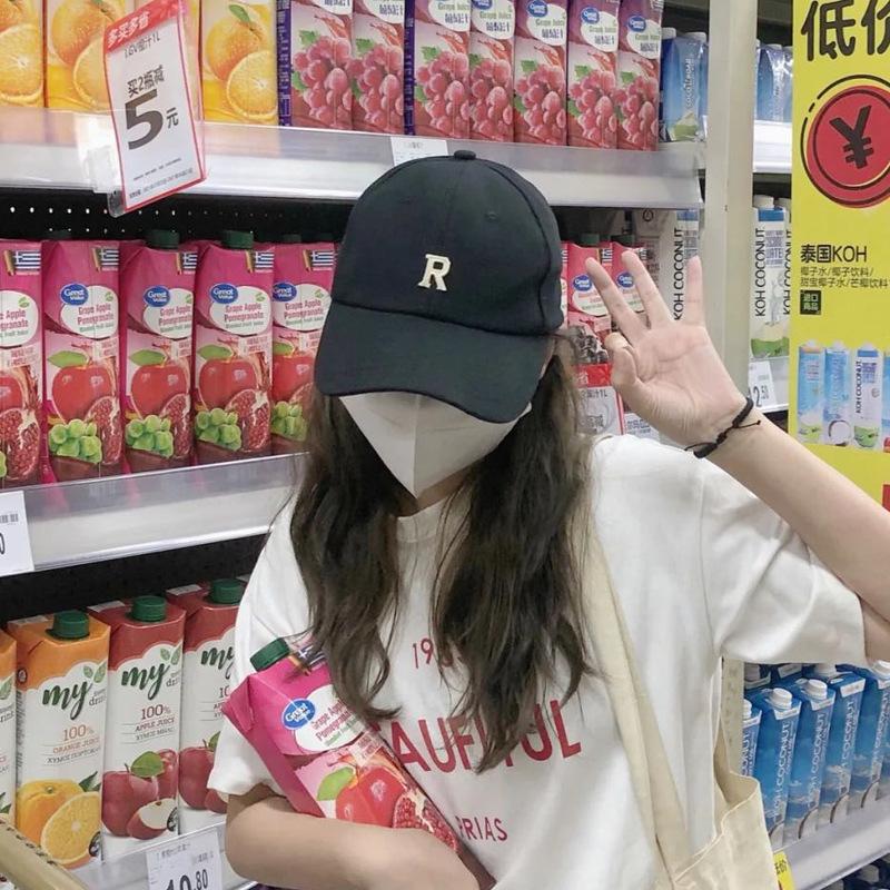 Women's spring hat R word casual couple cap summer fashion versatile outdoor shade men's baseball cap