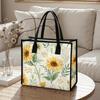 Sunflower Print Tote Bag for Daily Use Shoulder Bag for Outdoor Shopping Commute Portable Stylish Handbag