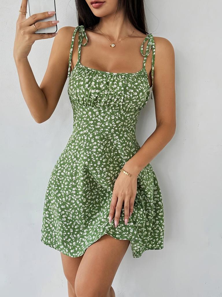Spring A-Line Waist-Hugging Short Skirt 2025: European & American Casual Slimming Dress