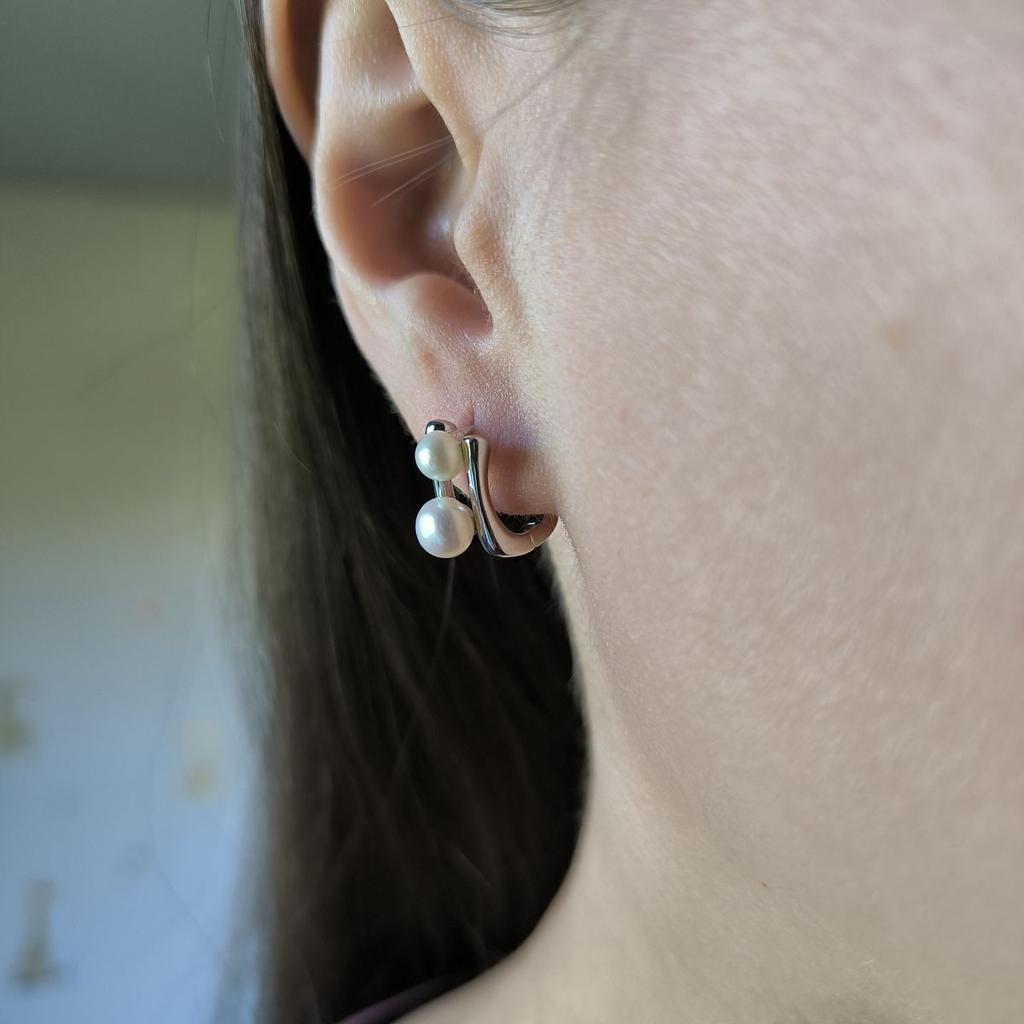 Серебряные серьги с натуральным жемчугом 4.75ct (2184416)