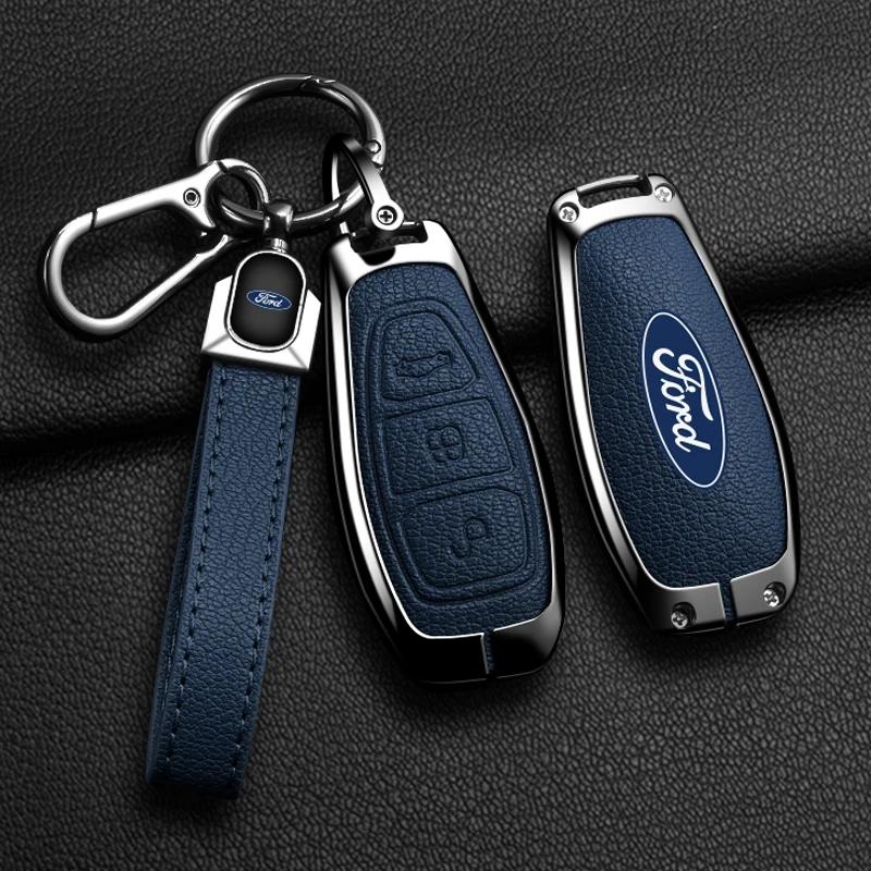 Car Sticker Car Sticker 2025 Hot Zinc Alloy Car Key Case Cover Key Bag Protector For Ford ST Line Fiesta Focus Mondeo Ecosport K