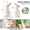 Oenux Lovely Farm Rabbit Bunny Model Action Figure Figurine Wild Desert Cottontail Hare Cute PVC Decoration Education Kid Toy