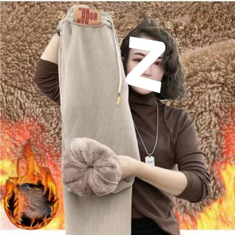 

Женские зимние брюки больших размеров с подкладкой и утолщением, свободные, с высокой талией, однотонные, со шнурком, теплые, повседневные брюки XL