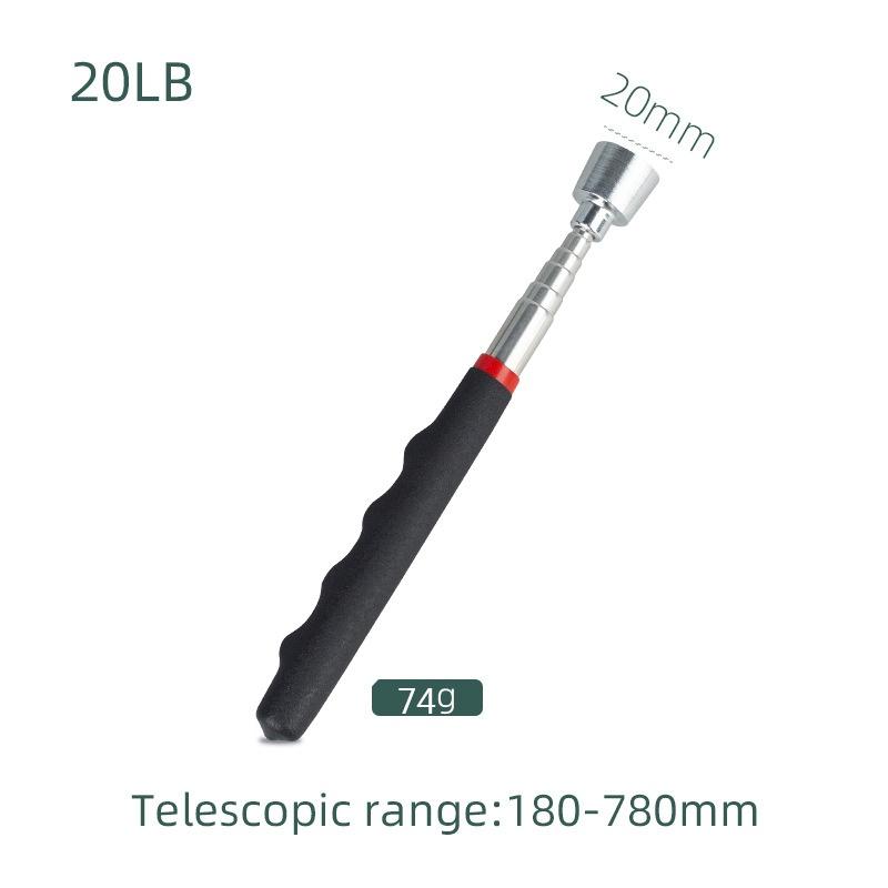Utensile di raccolta magnetico estensibile con asta telescopica e specchio per riparazioni automobilistiche