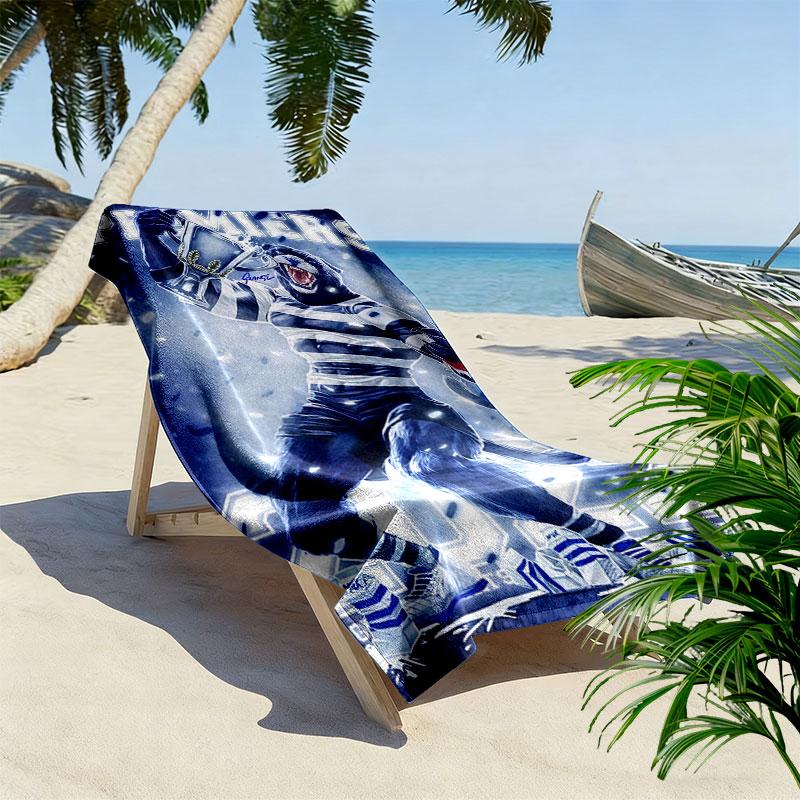Geelong Cats Print Beach Towel, Large Soft Quick Dry Towel for Beach Camping Swimming