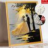 DIY Frameless Pearl Painting Kit Wedding Couple 3D Shiny Bead Art Canvas Relaxing Creative Craft for Home Wall Decor Gift