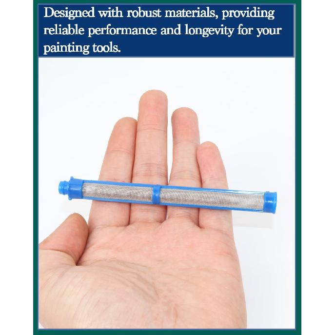 287033 Airless Spray Gun Filter 100 Mesh Blue (11-Pack), Compatible with Graco Contractor PC, II, FTx, Silver Plus & More – Durable Black