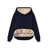 Fleece-Sweatshirts für Damen Dickes Fleece-Hoodie-Sweatshirt Winter Samt-Hoodie V-Ausschnitt Langarm-Tops