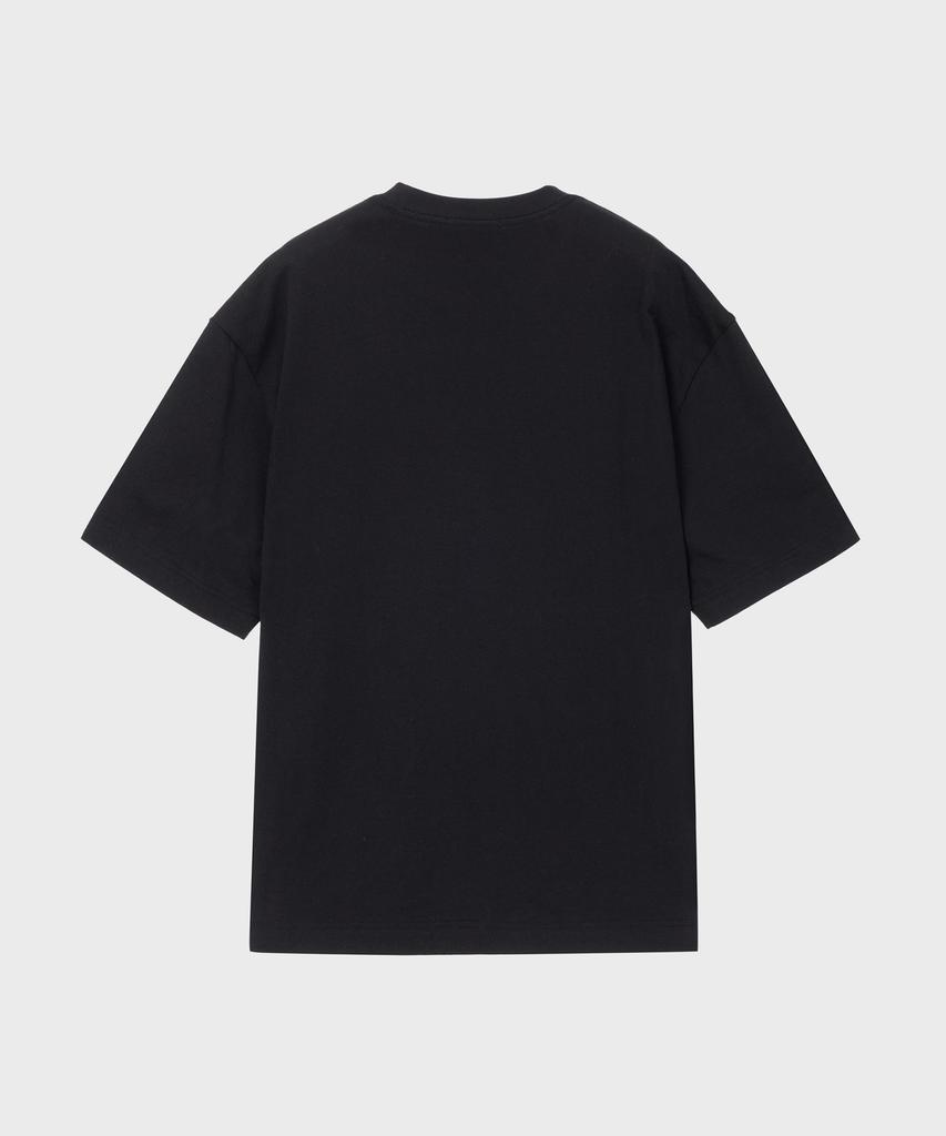 BASIC HOUSE Uni 20-Count Graphic Short Sleeve Tee Black Lxts3105