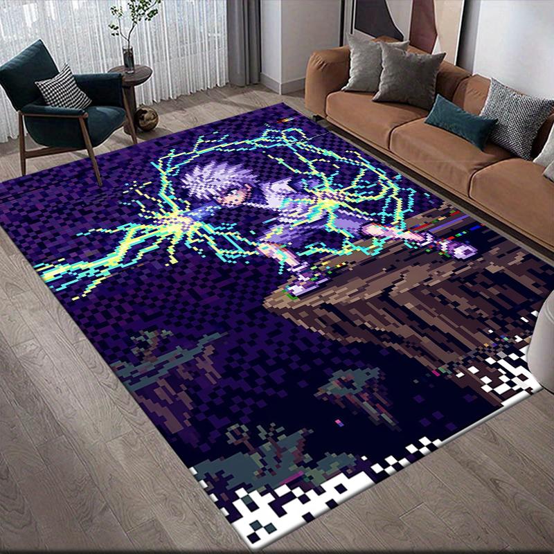 Killua Zoldyck Home Sofa Decoration for Living Room & Bedroom, Non‑Slip Play Flannel Floor Mat for Game Room