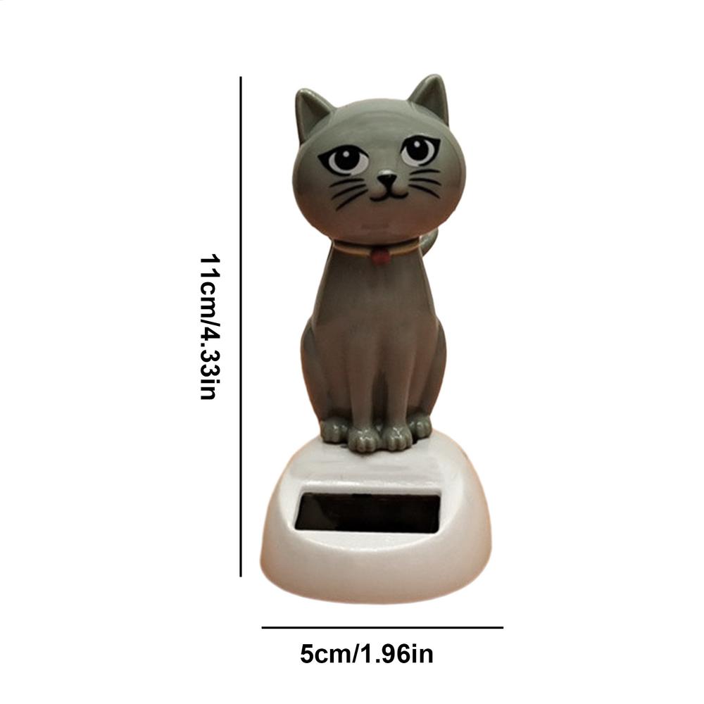 Solar Shaking Cat Car Decoration Cartoon Cat Toy Dashboard Decorations Solar Shaking Head Doll Black Cat Small Gadget Decor