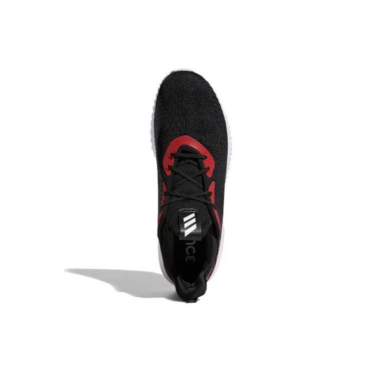 Adidas Alphabounce 1 Comfortable Fabric Shock Absorption Durable Low Top Casual Running Shoes Men Sneakers Black Red FW5188