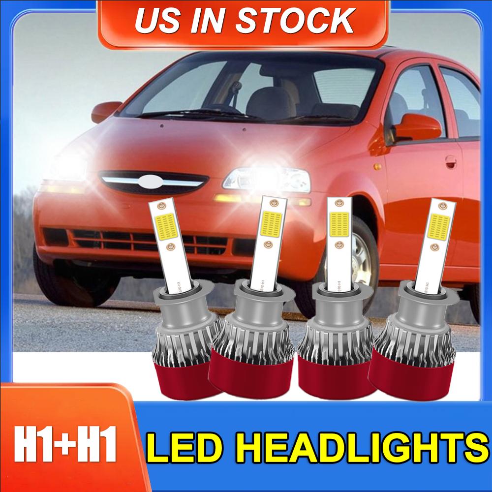 4PCS H1+H1 LED Car Headlight Bulb 40000LM 6000K Running Front Head Lamp Super Bright COB Chips  DC12V Headlight Bulbs