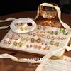 Vintage Monet Garden Oil Painting Earrings Natural Pearl Butterfly Flower Tassel Earrings Premium Internet Celebrity Earrings