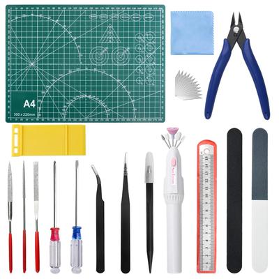 WMYCONGCONG Plastic Model Tool Kit for Includes Knife Replacement Precision Mini Cutting and Plastic Model Tool Kit 18-Piece Beginners, Thin-Blade