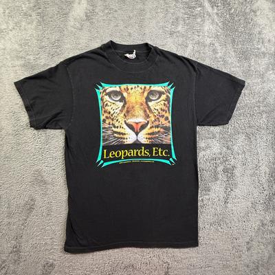 Hanes Beefy-T Leopards Etc Vintage 90s Graphic Tee Shirt Black S Wildlife Unisex T-Shirt