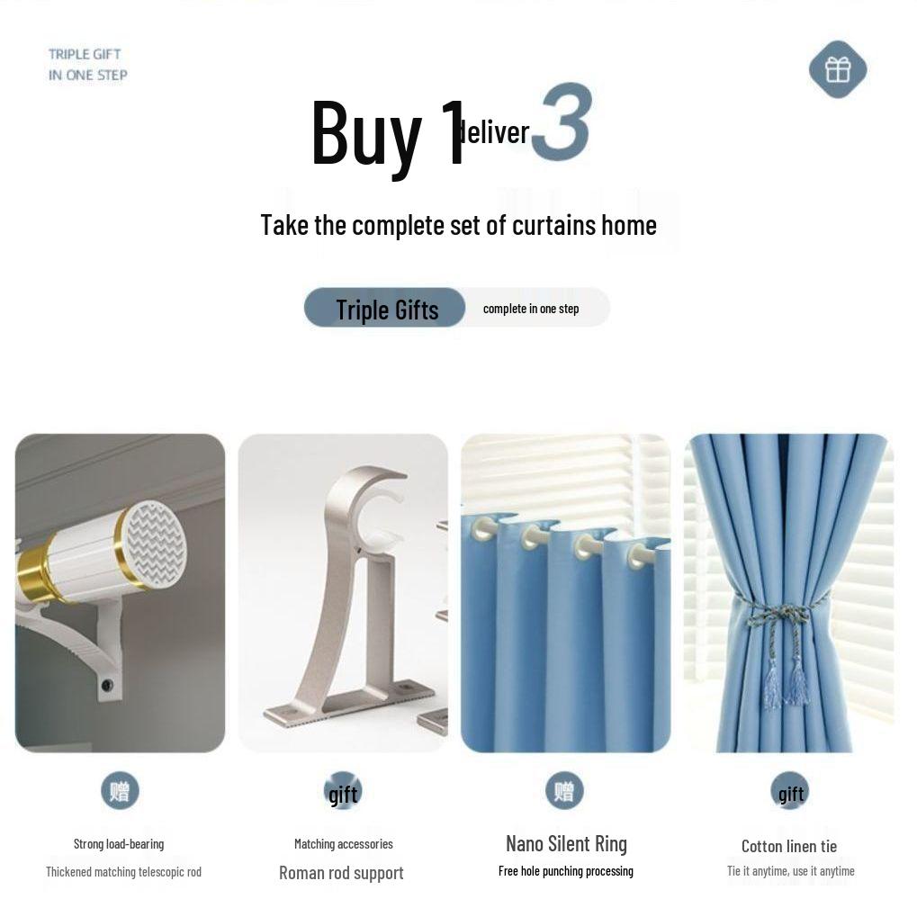 Nordic Blackout Jacquard Bamboo Cotton Curtains for Living Room, Bedroom, or Balcony