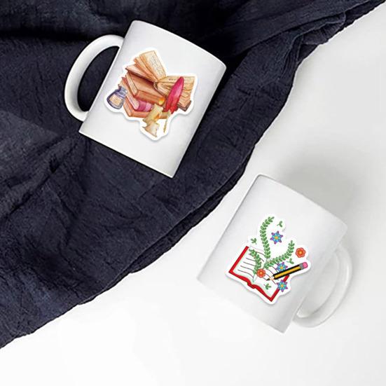 50 sztuk/zestaw naklejek dla miłośników czytania dla dzieci, nastolatków, pisarzy kreskówek, naklejki graffiti dla nauczycieli i uczniów, wodoodporne naklejki winylowe do