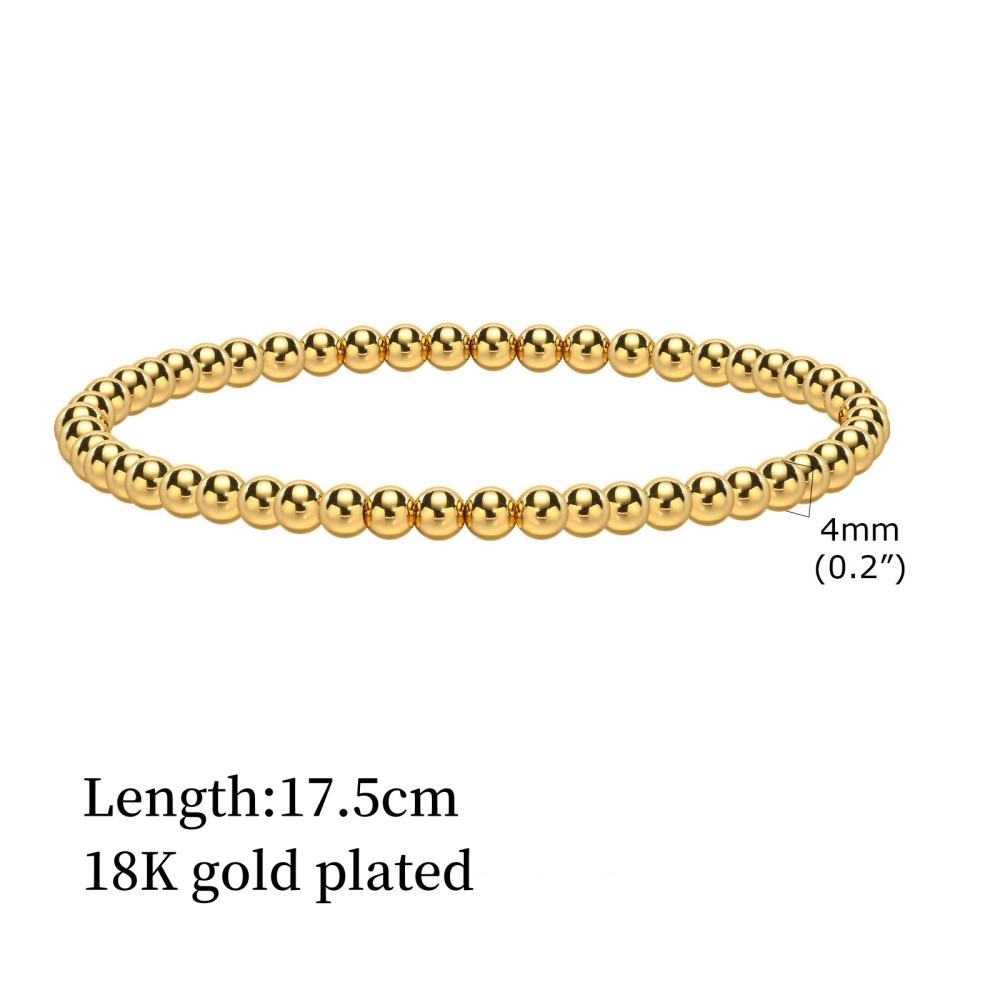 

Vlen Stackable Bracelets for Women 18 K Gold Plated Ball Beads Pulseras Natural Pearl Bracelet Trendy Jewelry