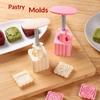 1 Set DIY Mondkuchenform Kunststoff Handpresse Gebäckform Kuchenmodell Gebäckprägung Machen Küchenbackwerkzeug