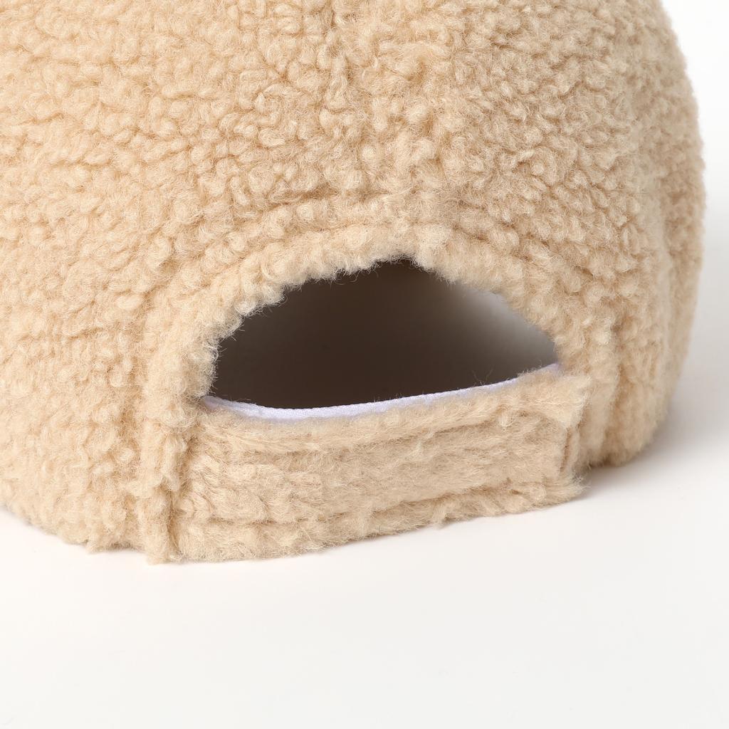 Casquette de baseball version coréenne automne et hiver, en polaire teddy, broderie de lettres, casquette à visière canard, tendance et décontractée, petite casquette de baseball pour femmes qui révèle le visage