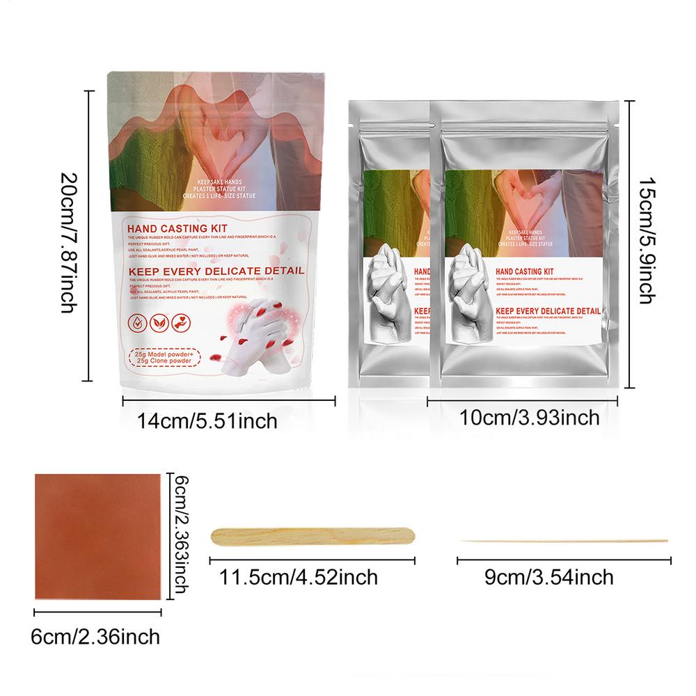 

Набор для слепка руки Сувенир DIY Набор для слепка руки Гипсовая статуэтка с порошком Наждачная бумага Палочка Сохранить воспоминания Скульптура для пар