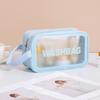 Large Waterproof Frosted Makeup Bag with Wet/Dry Separation, Portable Handheld Design