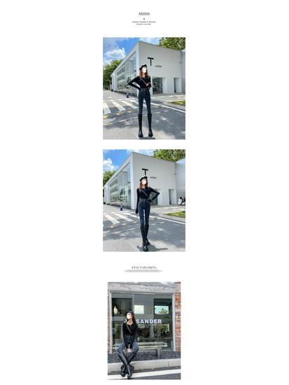 2025 New Women's High-Waisted Fleece-Lined Skinny Jeans – Slimming, Tall, Versatile, Lengthened for 175cm and Above