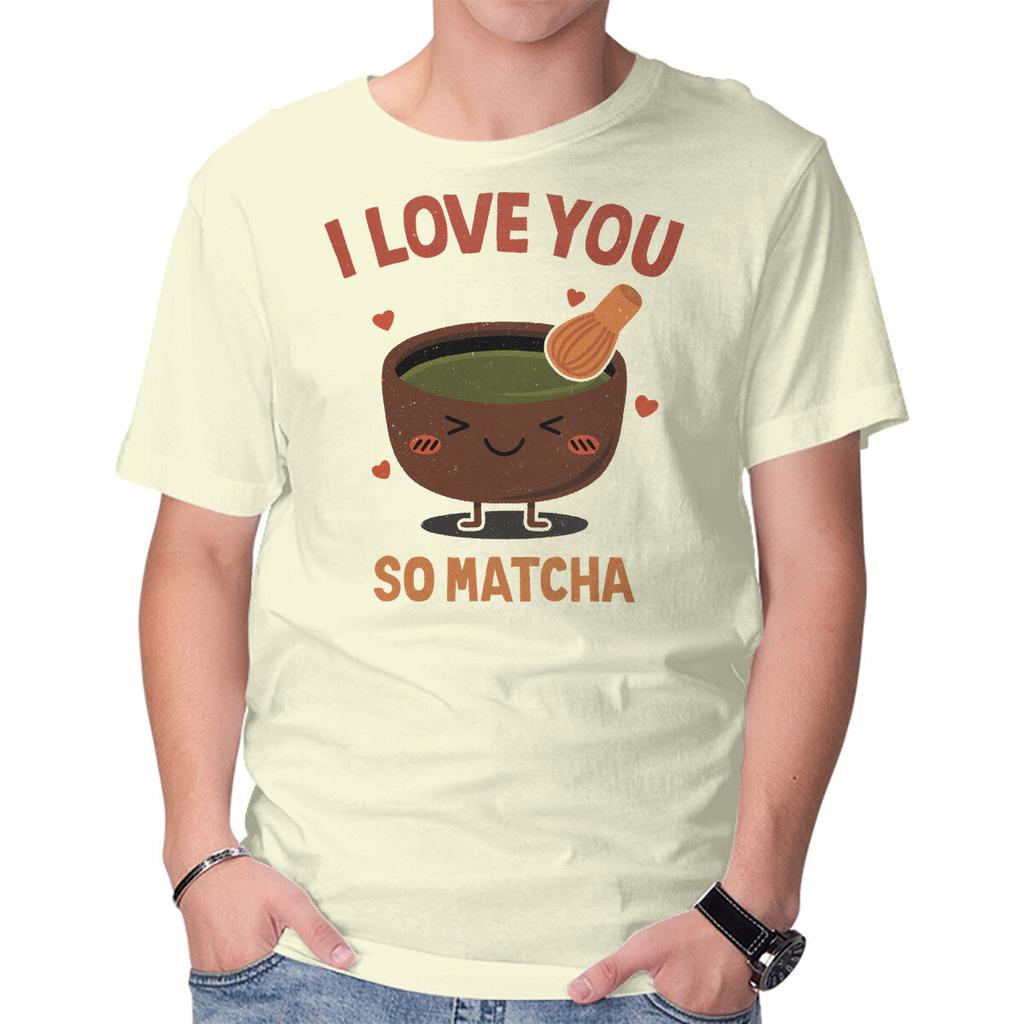 Unisex Crew Neck T-Shirt Love You Very Matcha Graphic Short Sleeve Casual Tee