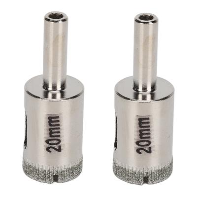2 Stück 20mm Diamantbohrer Rundschaft Lochsäge Öffner-Set für Glas Marmor Keramikfliesen