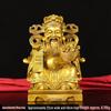 Large Yellow Brass God of Wealth Statue on Dragon Chair, Wen Cai Shen Design, Ideal for Shop Opening or Home Worship.