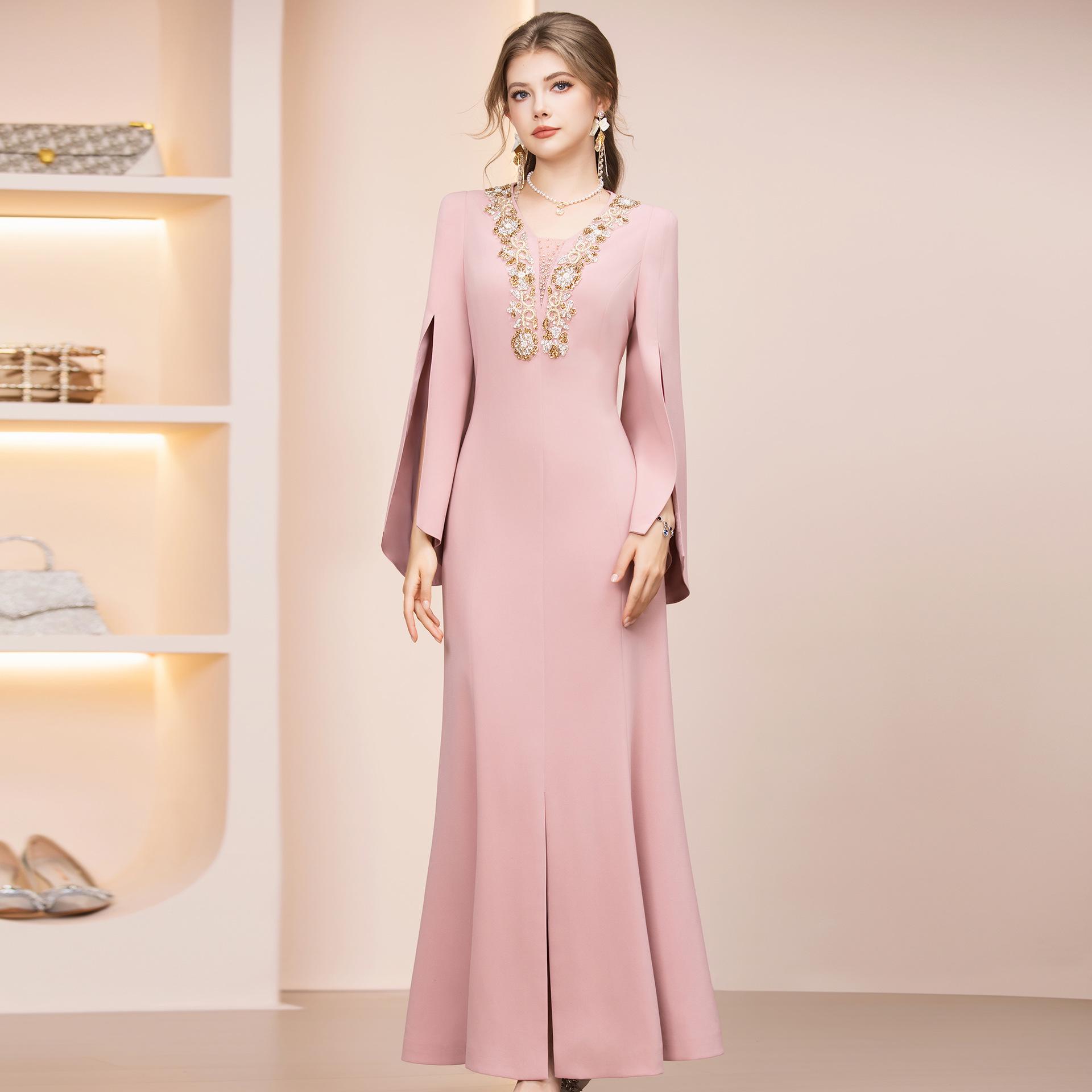 Элегантное облегающее платье-русалка с кристаллами Zhi Li - Уникальный дизайн Весна 2026 Large розовый