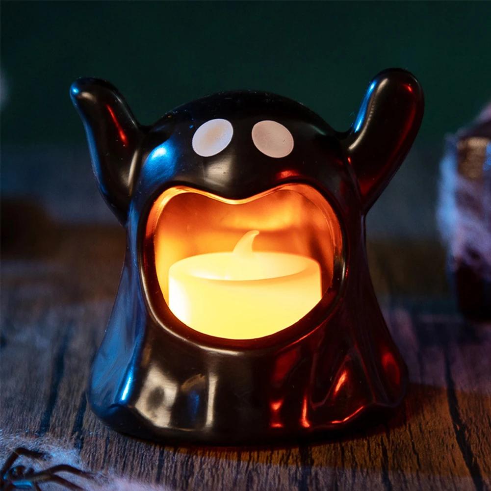 Warm Light Halloween Flameless Candle Two Color Battery Powered Led Candle Used for Halloween Decoration and Home Fast Shipping