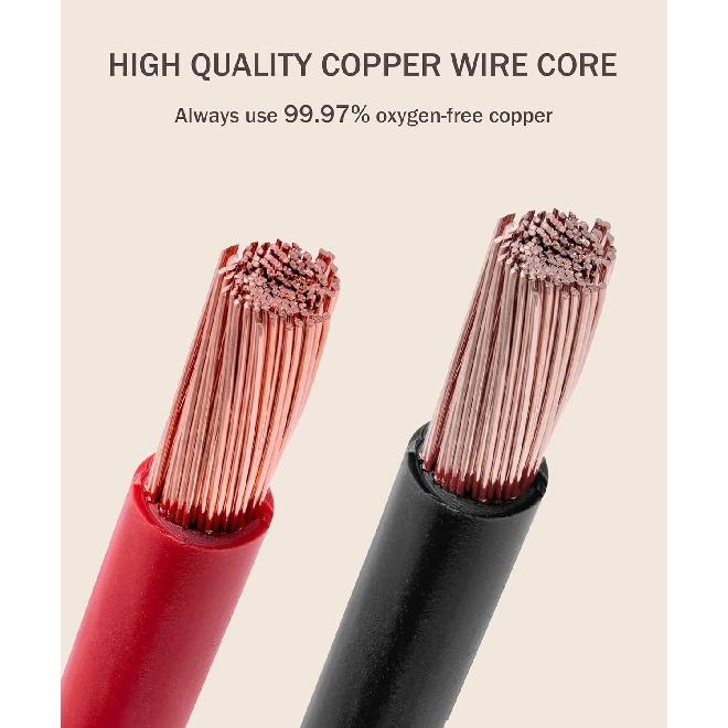 6 AWG Battery Cable,20 Inch Red&Black Battery Cable Battery Wire,Car Accessories Battery Power Inverter Cables Set with 3/8"Lugs Terminals,for Car