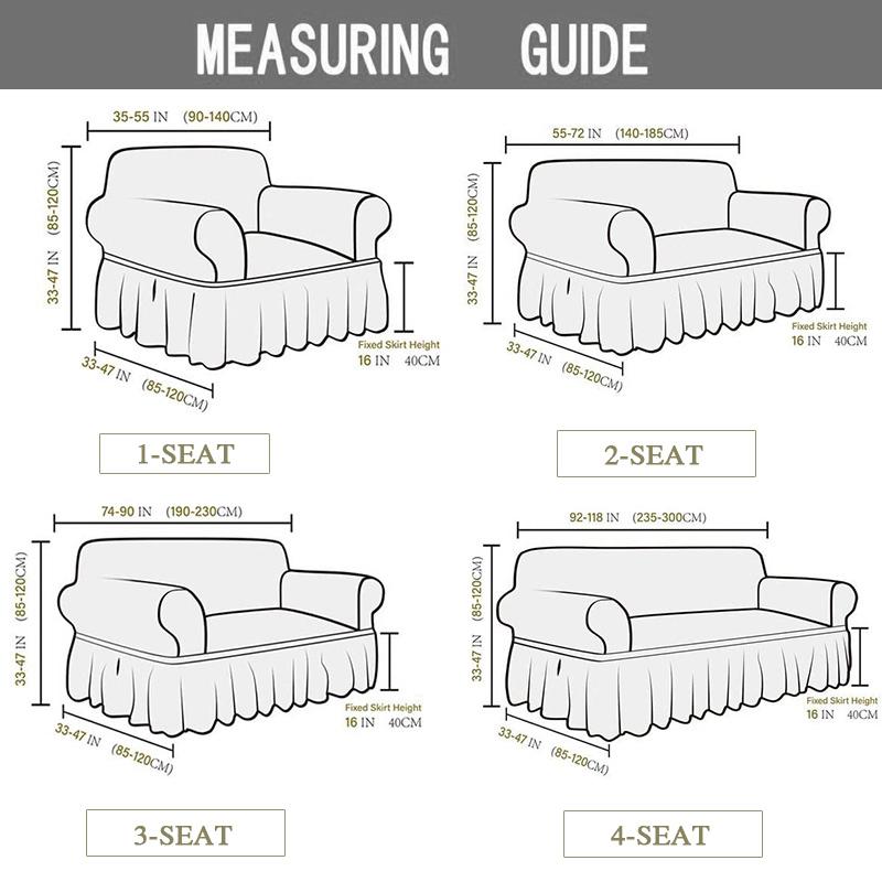 High Elastic Sofa Slipcover With Skirt Stretch Easy Fitted Armchair Sofa Cover for Living Room Furniture Protector Couch Cover