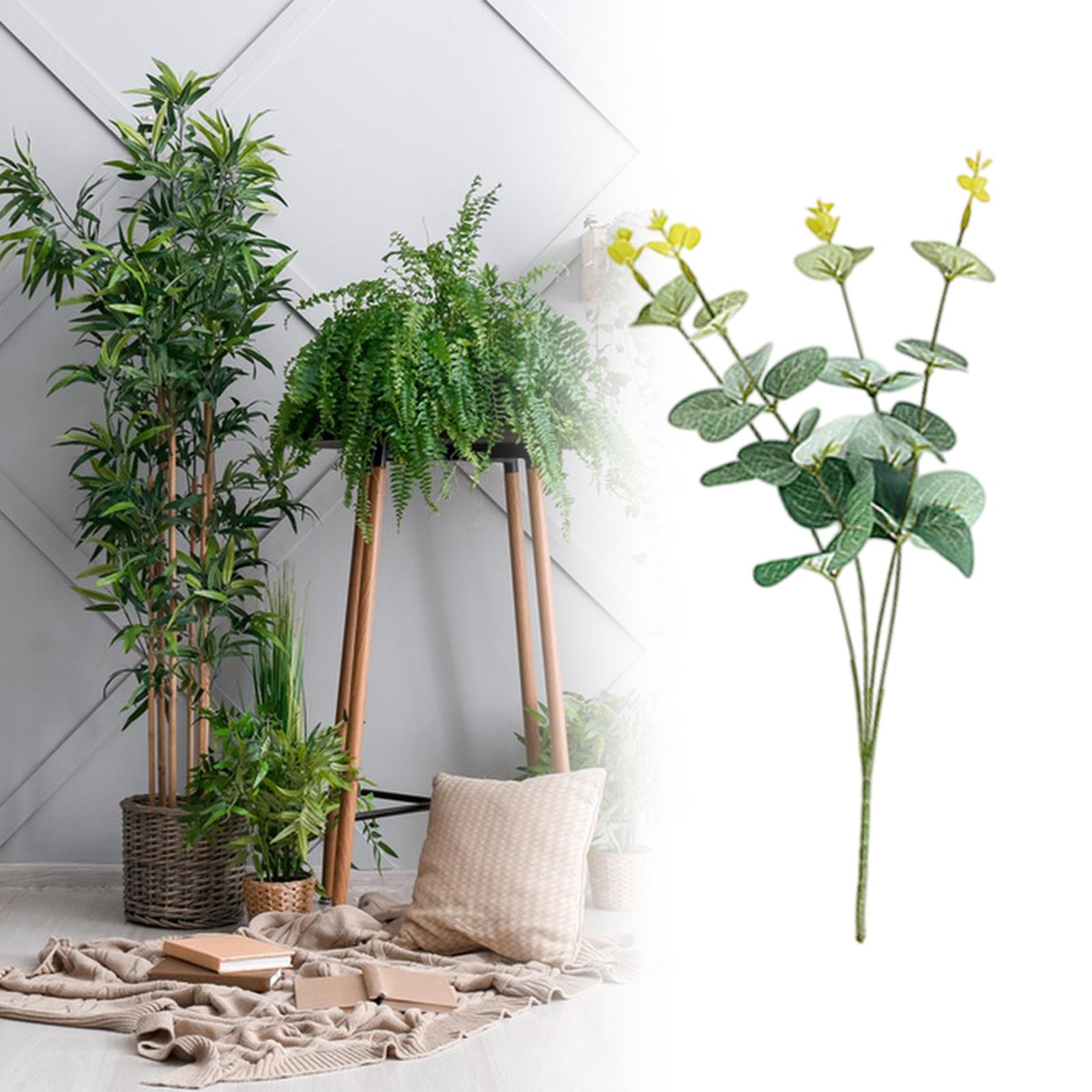 

Artificial Eucalyptus Stem Topiary Fake Green Foliage for Party Wedding Cafe