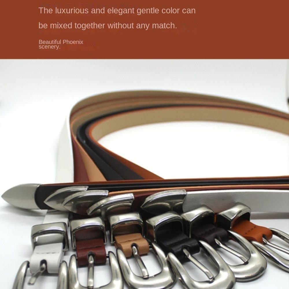 Korean Silver Buckle Belt Retro Waist Decoration Fashion Trouser Belt  Girl