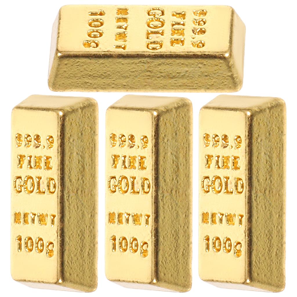10 Pcs Mini Gold Bars Model Simulated House Accessories Decorative Figurines Miniature Layout Props Home Decor
