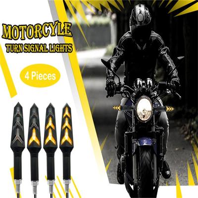 4 Stück Motorrad LED Blinker Leuchten Blinker Wasserfließend Blinkerlicht 10mm Eingebautes Relais Pfeil für Motorrad Motorrad - C