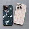 Cute Bow Little Polka Dots Silicone Phone Case For iPhone 16 Pro Max 13 11 12 Pro Max 15 14 Pro Max Plus XR XS X SE2 Back Covers
