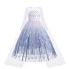 White Ice And Snow Dress for Girls, Themed Costume, White Princess Gown, Carnival Outfit, Floor-Length Cape Dress.