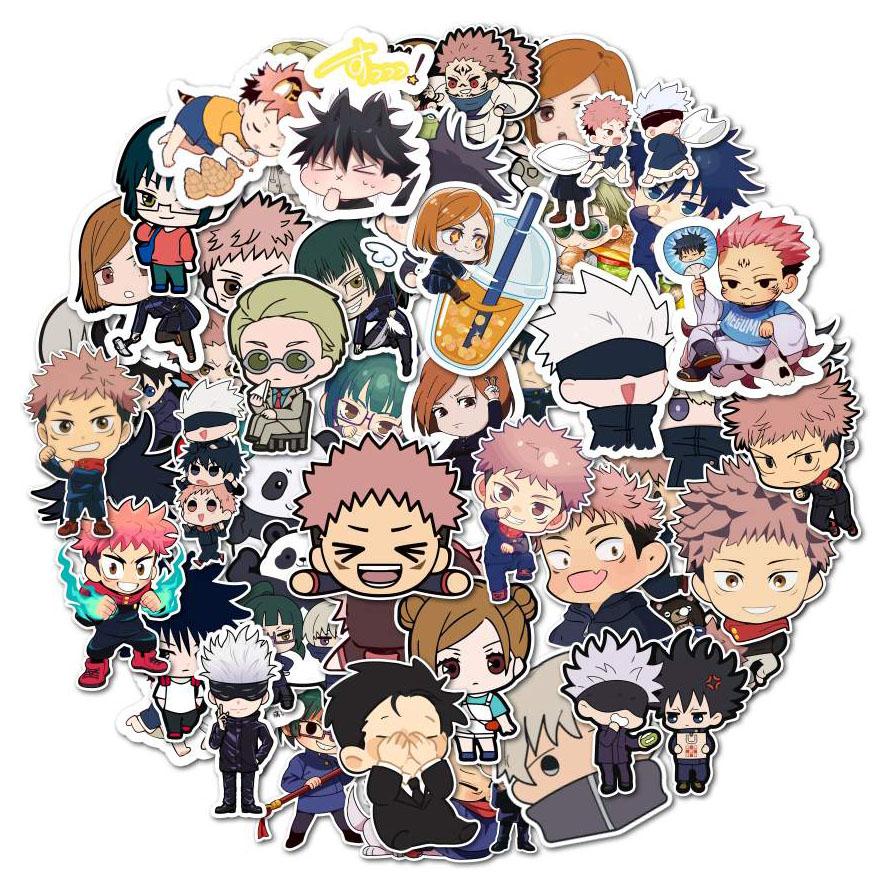 50Pcs Jujutsu Kaisen anime stickers based on the Japanese manga can be used to decorate computers or as gifts or holiday presents