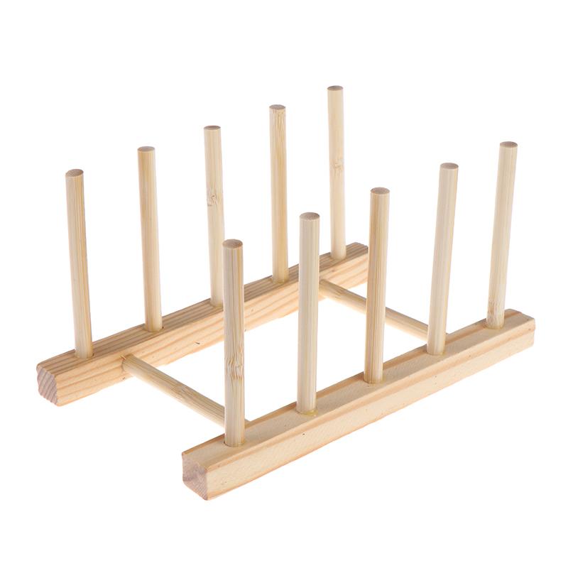 Functional Wooden Dish Drainer Rack Perfect for Organizing Plates and Lids in Small Kitchens