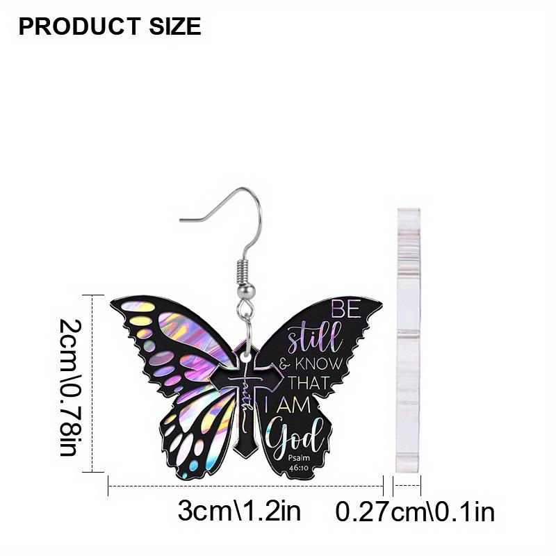 Elemente Fluture 2D Plate Negre și Colorate Material Acrilic Cercei Atârnători Cercei Ușori pentru Femei Cadouri