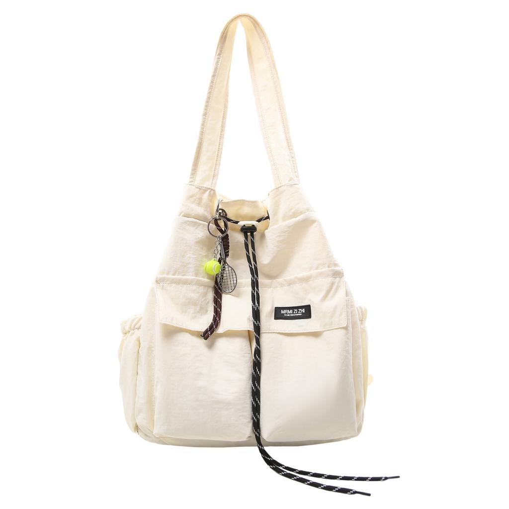 Schoolbag multi-purpose drawstring backpack female large-capacity simple college student class commute shoulder crossbody schoolbag travel backpack