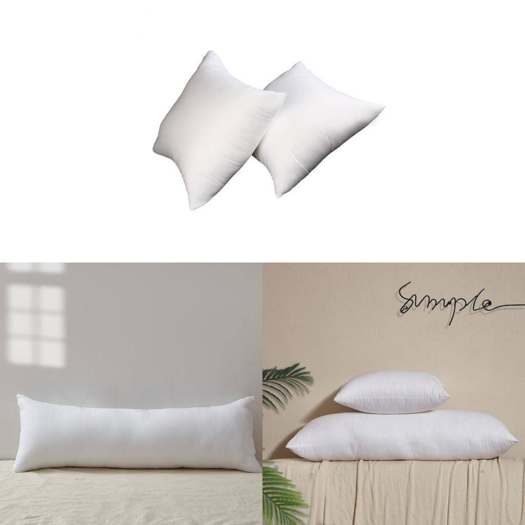 Plain White Pillow Insert With Polyester Fiber Filling For Adult Comfort And Multiple Sizes