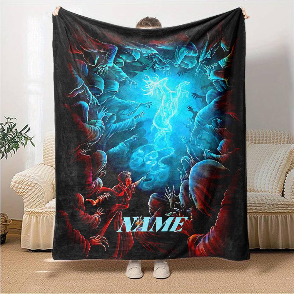 Custom Name Harry Potter Adventure blanket for Couch & Bed, Plush Cozy Fuzzy Blanket Super Soft & Warm Blankets for Fall and Winter. 090894