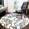 1pc Puppy Party Office Round Area Rug, Indoor Mat Suitable ForOffice, Under Office Chairs Bedroom Living Room Home Decor, Room Deco 110