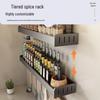 Gunmetal Gray Wall-Mounted No-Drill Kitchen Rack for Knives, Seasonings, and Cutting Boards